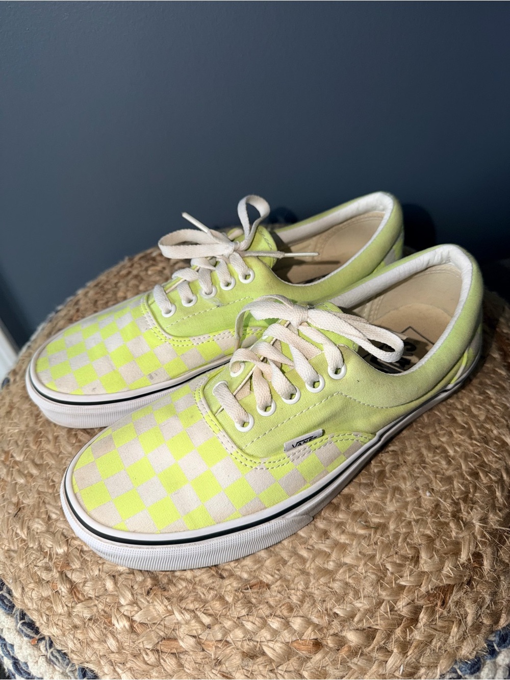 Vans Lime Green Checkered Sneakers